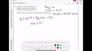 November 2017 1H Q2  Forming and solving an equation [upl. by Nuawd]