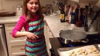 Making NY Pretzels from scratch  Maddies Cooking Show for chef kids [upl. by Akerley]