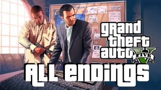 GTA 5 ALL ENDINGS Options A B C Walkthrough w Gameplay Grand Theft Auto V [upl. by Ihcas]