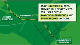 Info mobility REM  Improved service offer for DeuxMontagnes train line RoxboroSunnybrooke area [upl. by Jermyn194]