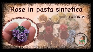 Come fare Rose in pasta sintetica Tutorial ciondolo Roselline [upl. by Ilaw301]