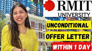 Got RMIT University Unconditional Offer letter  RMIT University offer letter  rmit australia [upl. by Diva]