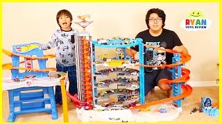 Ryans Biggest Hot Wheels Collection Playset and Super Ultimate Garage Cars [upl. by Even493]