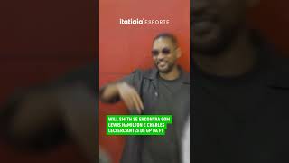 WILL SMITH SE ENCONTRA COM LEWIS HAMILTON E CHARLES LECLERC ANTES DE GP DE F1 [upl. by Audly]