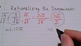 Radicals  Rationalizing the Denominator Part 1 [upl. by Ellenahs389]