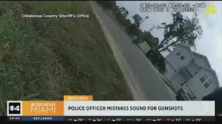 Body cam video shows FL officer mistakes sound of acorn falling for gunshots fires back [upl. by Secunda676]