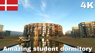 【 4K 】🇩🇰 Copenhagen Virtual walking in University of Copenhagen south campus  哥本哈根大學南校區漫步探訪最酷的學生宿舍 [upl. by Granese]