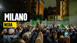 Ultradestra quotpresentequot e saluto romano a Milano in 1500 al corteo per Sergio Ramelli [upl. by Nylra]