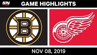 NHL Highlights  Bruins vs Red Wings – Nov 8 2019 [upl. by Aneehc]