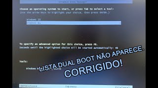 Como ativar a lista do Dual Boot para antes de inicializar o sistema prompt de comando [upl. by Esirahc]