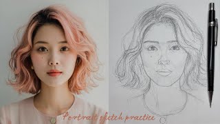 How to draw a portrait using Loomis method  FRONT VIEW  portrait drawing [upl. by Wil695]