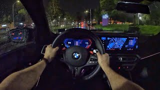 2023 BMW M3 Competition xDrive POV Rainy Night Drive 3D AudioASMR [upl. by Stock455]