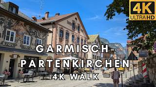 GarmischPartenkirchen Germany 4K 60fps walking tour  exploring the historic city center [upl. by Jarl]