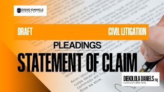 DRAFT  STATEMENT OF CLAIM  PLEADINGS  CIVIL LITIGATION  NIGERIAN LAW SCHOOL [upl. by Lounge]