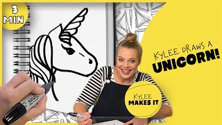 How to Draw a Unicorn  Learn How to Make a Unicorn Drawing in this Easy Art Video for Kids [upl. by Kan]