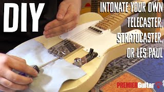 DIY How to Adjust ElectricGuitar Intonation [upl. by Enylorac]