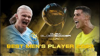 DUBAI GLOBE SOCCER AWARDS 2023  CRISTIANO RONALDO VS ERLING HAALAND  BEST MENS PLAYER 2023 [upl. by Cowan]