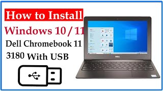 How to Install Windows 10 11 on Dell Chromebook 11 with USB 2023  Urdu Hindi [upl. by Cirdes]