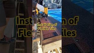 Installation of Flexible Tiles Using a Nail Gun bostitch [upl. by Yendahc]