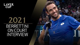 Match 2 Oncourt interview Berrettini  Laver Cup 2021 [upl. by Durstin]