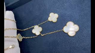 Van Cleef amp Arpels 18k Yellow Gold 6 Motifs Mother of Pearl Magic Alhambra Necklace VCARD79100 [upl. by Valle]