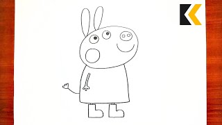 How To Draw Delphine Donkey  Draw Peppa Pig Characters Easily [upl. by Mima]