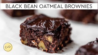 BLACK BEAN amp OAT BROWNIES  tasty fudgy vegan brownie recipe [upl. by Kevyn]