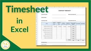 How to Make a Timesheet in Excel  Tutorial [upl. by Asilad]