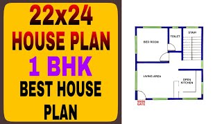 22 x 24 House Plan  1 Bhk House Design  Build my home [upl. by Leakcim232]