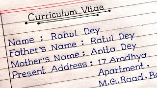 How To Write A Resume  CV In English  How To Write A Curriculum Vitae  English Writing [upl. by Paulsen]