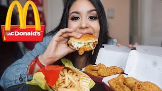 MCDONALDS 20 PC CHICKEN NUGGETSMcCHICKENLARGE FRIES MUKBANG SRIRACHA MAC SAUCE  EATING SHOW [upl. by Denys679]