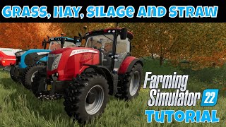 All You Need to Know About Grass Hay Silage and Straw  A Farming Simulator 22 Tutorial [upl. by Ayouqes]