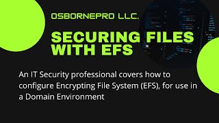 Securing Files with EFS Encrypting File System Windows Environment [upl. by Odrarej]