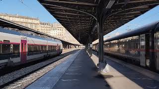 Arrivée dun Coradia Liner en gare de Paris Est avec le nightjet a coté [upl. by Samaj725]