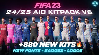 2425 AIO Kits V6 Mod For FIFA 23 880 New Kits  Fonts  Badges  TU171 [upl. by Call929]