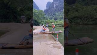 this bamboo boat can swim on road shortsvideo [upl. by Nileak]