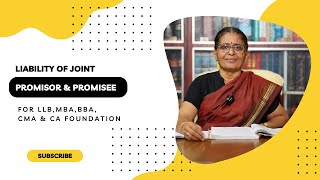 LIABILITY OF JOINT PROMISOR amp PROMISEE  ADVVIJAYA LAKSHMI  MALAYALAM  CA FOUNDATION [upl. by Nelleeus]