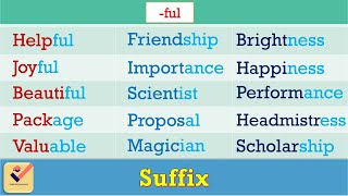 Suffix in English Grammar  195 Important Words with Suffixes  Formation of words Part  1 [upl. by Bale460]