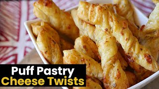 Super Easy Puff Pastry Cheese Twists [upl. by Tareyn208]