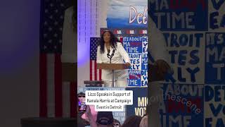 Lizzo Speaks in Support of Kamala Harris at Campaign Event in Detroit [upl. by Isolda]