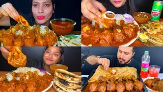 ASMR EATING SPICYCHICKEN LEG PIECEBUTTER CHICKENBUTTER NAANPARATHA EATING CHALLENGE MUKBANG 2X [upl. by Aleina]