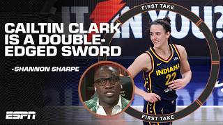 LET HER COOK 👩‍🍳🔥 Shannon Sharpe says Caitlin Clark is a DOUBLEEDGED SWORD ⚔️  First Take [upl. by Glenden]