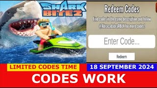 CODES SharkBite 2 ROBLOX  SEPTEMBER 18 2024 [upl. by Tarazi659]