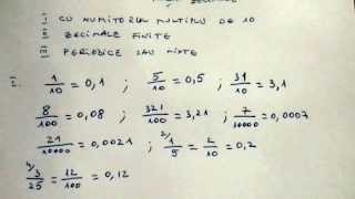 Transformarea fractiilor ordinare in fractii zecimale [upl. by Bouchard]
