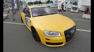 AUDI A8 W12 60 L QUATTRO D3 FACELIFT COMPILATION 2 DARKRED  YELLOW SHOW CARS  WALKAROUND [upl. by Lubin395]