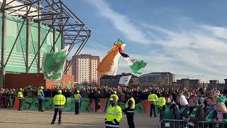 Celtic Ultras Green Brigade amp Bhoys Celtic Welcome team to the stadium as ban contines [upl. by Carson]