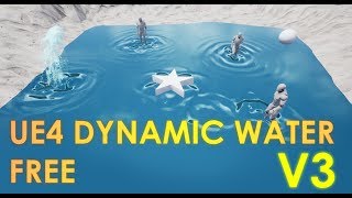 FREE Unreal Engine 4 Reactive Dynamic Water V3 Project Download UE420 [upl. by Zolly3]