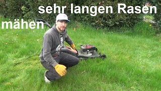 Wie mähe ich langen Rasen sehr langen Rasen mähen Rasenmähen [upl. by Handal878]