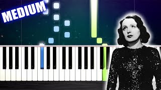 Edith Piaf  Non Je ne regrette rien  Piano Tutorial MEDIUM by PlutaX [upl. by Gravante]