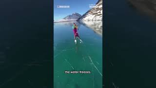 Skating over a glassy lake in Alaska [upl. by Epperson]